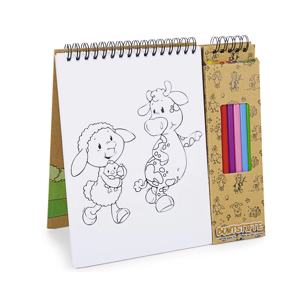 Nici, Malblock & Buntstifte Set, Farm Friends 4 Nici, Malblock & Buntstifte Set, Farm Friends – Bild 2